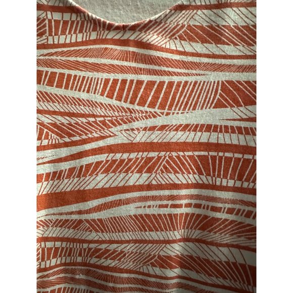 Chico’s size 2 (L) orange print 3/4 cuffed sleeve v neck top - Picture 2 of 7